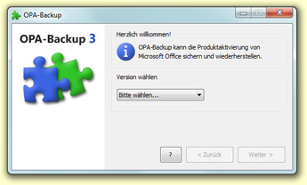 Screenshot von OPA-Backup 3.4.2